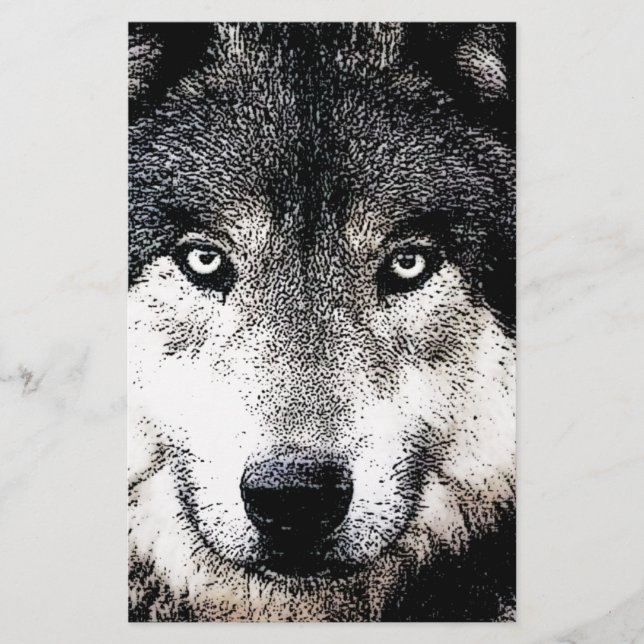 Wolf Eyes Briefpapier (Vorderseite)