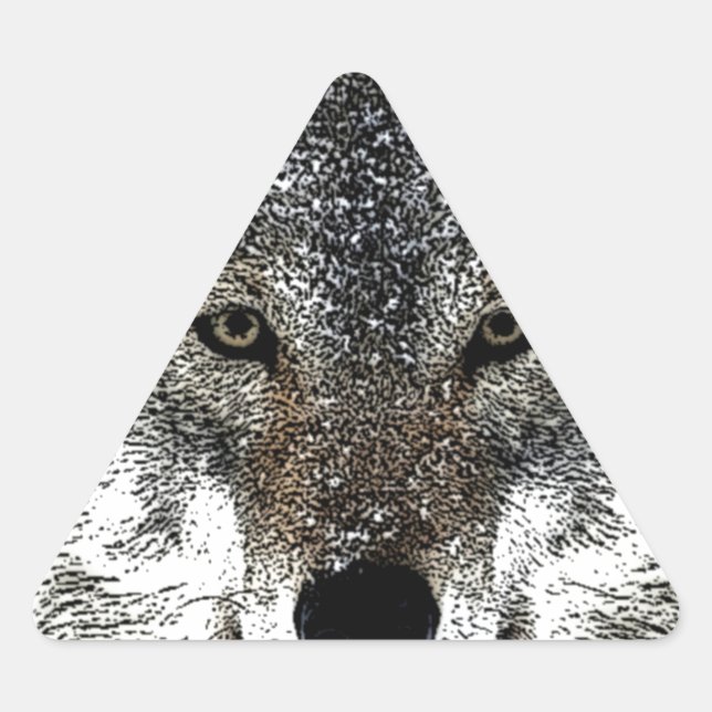 Wolf Eyes Dreieckiger Aufkleber (Vorderseite)