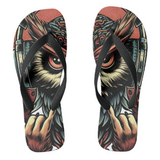 Wolf Eyes Flip Flops – Wilde Tierkunst, Dunkles Wi
