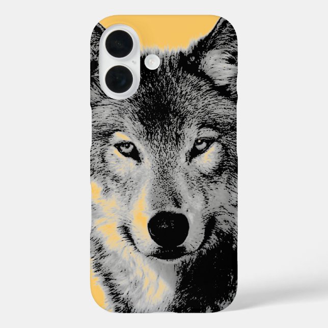 Wolf Eyes iPhone 16 Hülle (Rückseite)