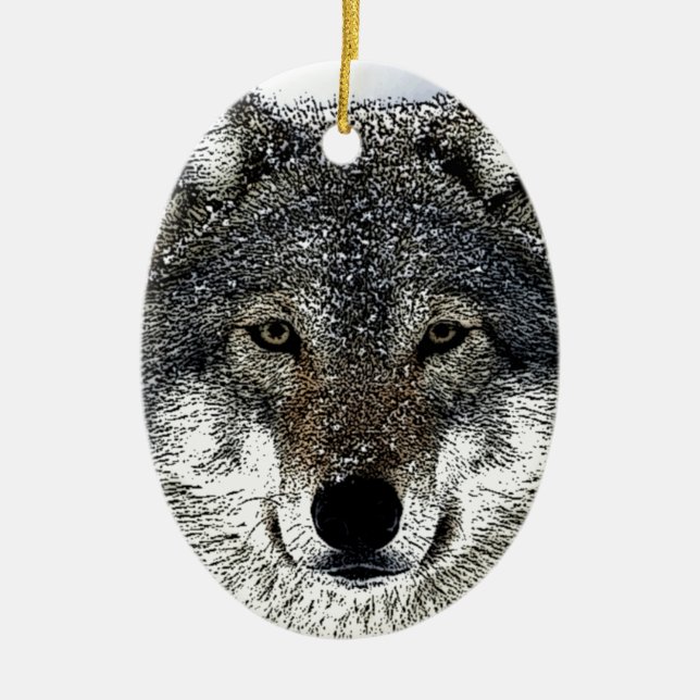 Wolf Eyes Keramikornament (Vorne)