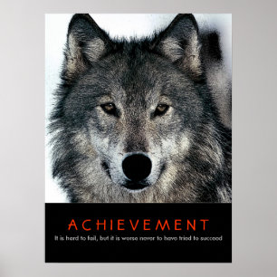 Wolf Eyes Motivierend Achievement Poster