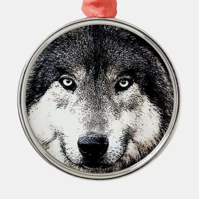 Wolf Eyes Ornament Aus Metall (Vorne)