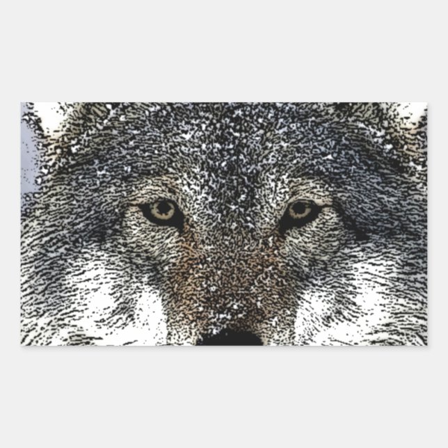 Wolf Eyes Rechteckiger Aufkleber (Vorderseite)