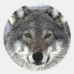 Wolf Eyes Runder Aufkleber