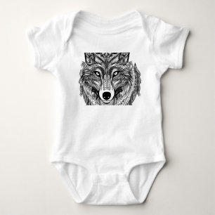 Wolf Face Baby Strampler