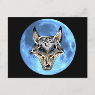 Wolf Face Postkarte