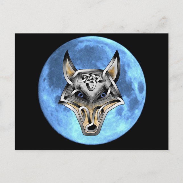 Wolf Face Postkarte (Vorderseite)