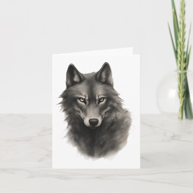Wolf Face Sticker Karte (Vorderseite)