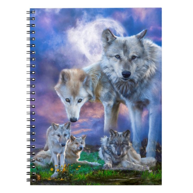 Wolf Familie eine bessere Welt Notizblock (Vorderseite)