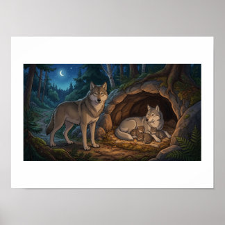 Wolf Familie   Poster