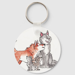 Wolf-Familien-Schlüsselanhänger Schlüsselanhänger