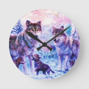 Wolf Family Runde Wanduhr