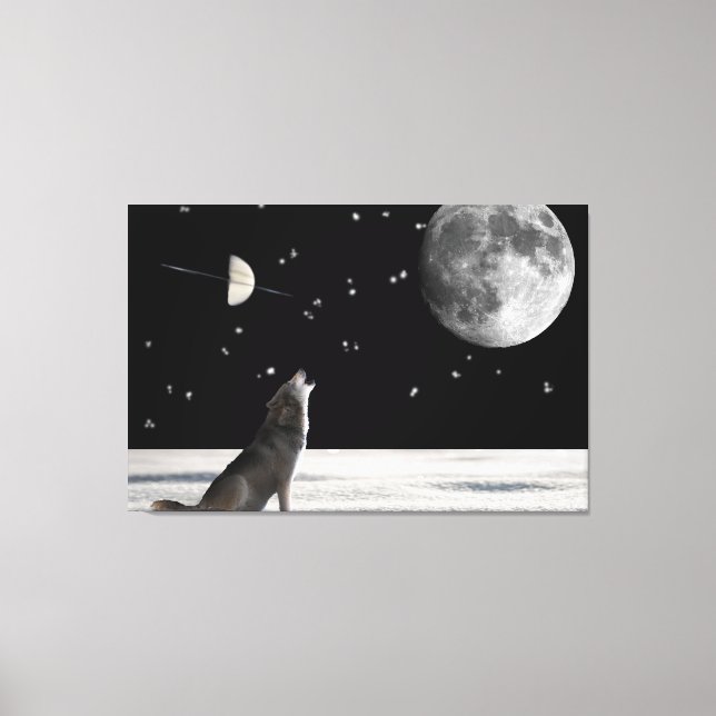 Wolf-Fantasie Leinwanddruck (Vorderseite)