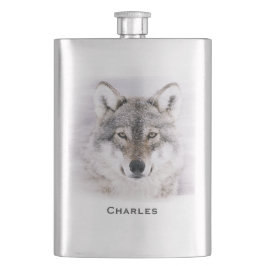 Wolf Farbe Farbe Custom Flask Flachmann