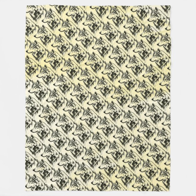 Wolf Fleecedecke (Vorderseite)