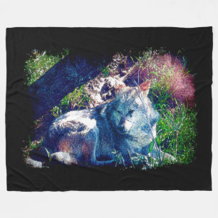 Wolf Fleecedecke