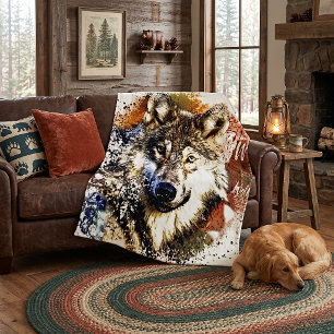 Wolf   fleecedecke