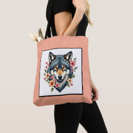 Wolf Floral Shoulder Tasche