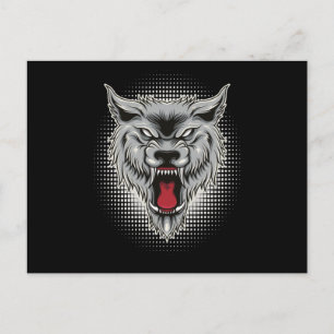 Wolf Forest Wolves Wildtier Moon Fun Tier Postkarte