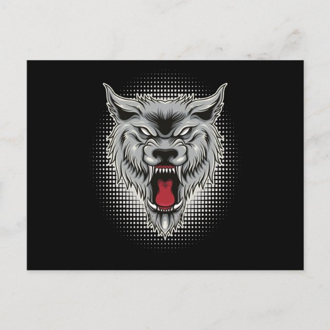 Wolf Forest Wolves Wildtier Moon Fun Tier Postkarte (Vorderseite)