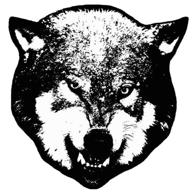 Wolf Fotoskulptur Schlüsselanhänger (Vorne)