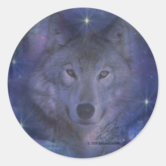 Wolf - Führer des Pakets Runder Aufkleber (Vorderseite)