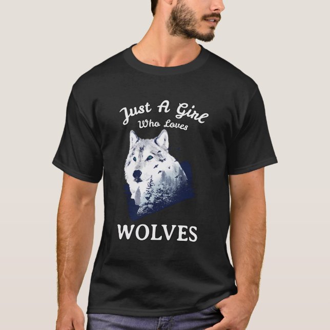 Wolf für Frauen Kinder nur ein Mädchen, die Wölfe  T-Shirt (Vorderseite)