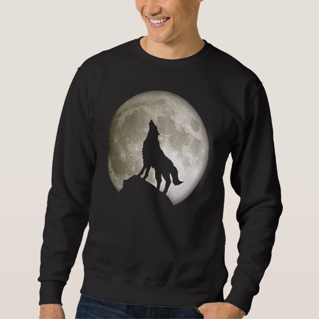 Wolf für Männer Wolf Wolf Women Wolf Moon Sweatshirt (Vorderseite)