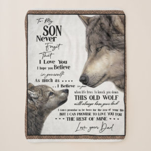 Wolf für meinen Sohn Vergiss nie die Liebe, dein  Sherpadecke