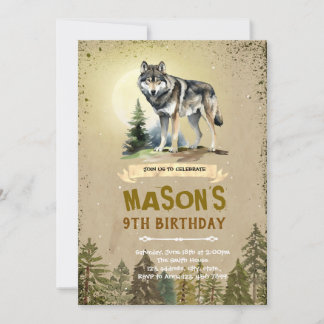 Wolf Geburtstagsfeier Einladung