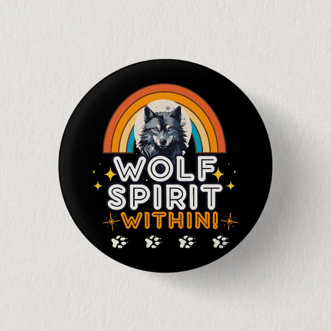 Wolf Geist im Inneren Button (Vorderseite)