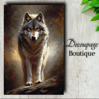 Wolf-Geist-Porträt-Decoupage Seidenpapier