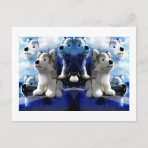 Wolf Geister Spaß Art Postkarte