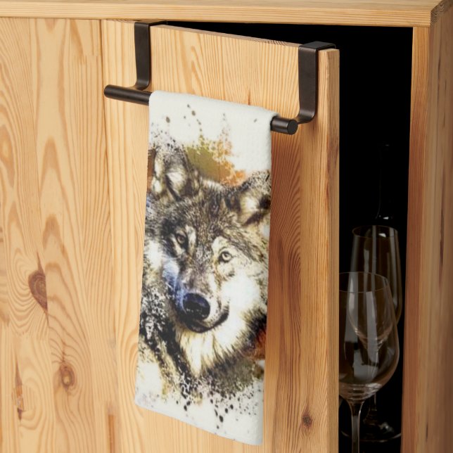Wolf Geschirrtuch (Drittel gefaltet)