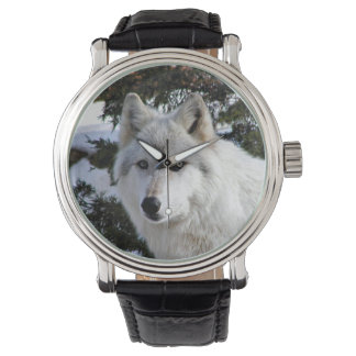 Wolf-Gesicht Armbanduhr