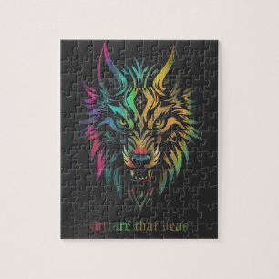 Wolf Gesicht bunten Airbrush-Urtur, die Bestie