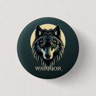 Wolf Gesicht Fenrir Stammeskrieger keine Angst Fen Button