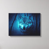Wolf Gesicht im dunklen Fantasy-Wald