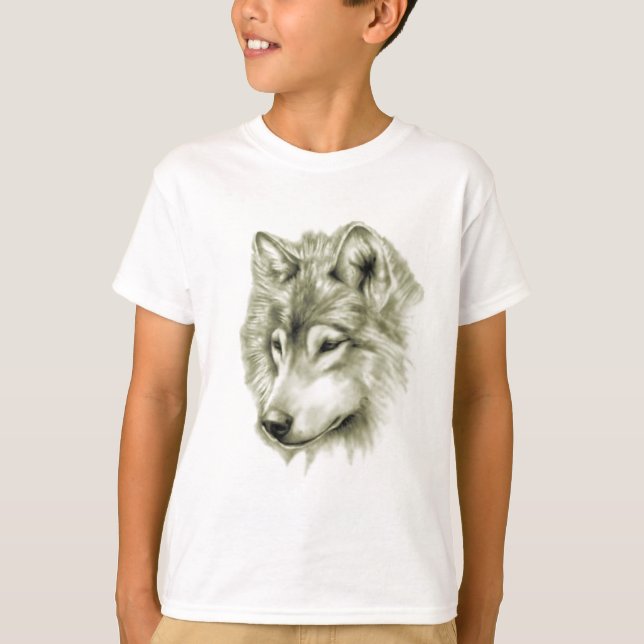 Wolf-Gesicht T-Shirt (Vorderseite)