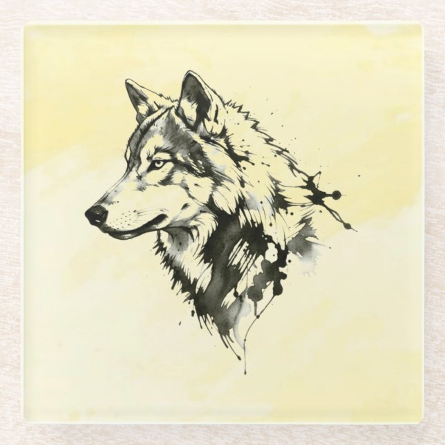 Wolf Glasuntersetzer (Vorderseite)