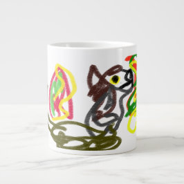 Wolf glücklicher Herbst Jumbo-Tasse