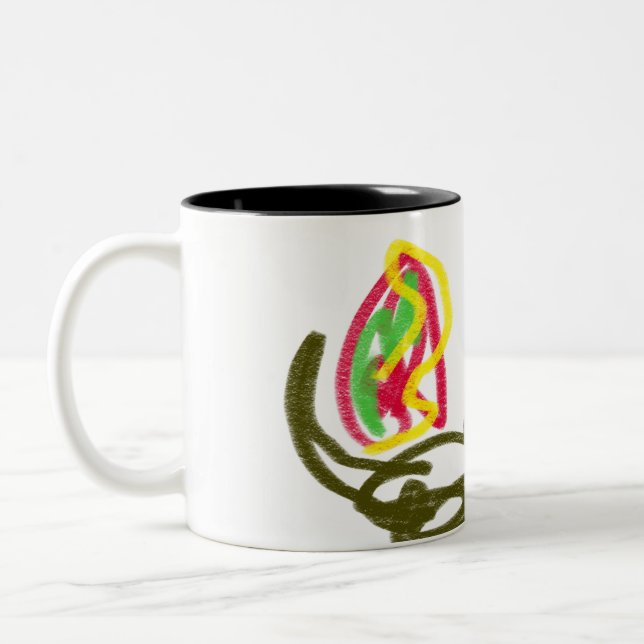 Wolf glücklicher Herbst Zweifarbige Tasse (Links)