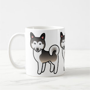 Wolf-Grau Alaskan Malamute Hund Illustration Kaffeetasse