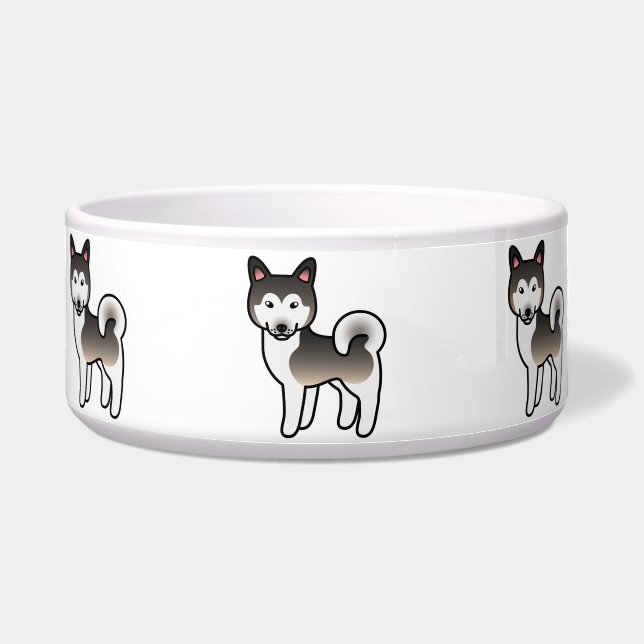 Wolf Gray Alaskan Malamute Dog Illustration Napf (Vorderseite)