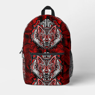 Wolf-Haida-Stammes-Totem-Design Bedruckter Rucksack