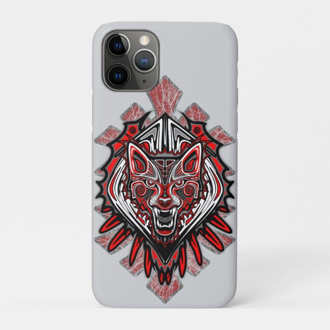 Wolf-Haida-Stammes-Totem-Design Case-Mate iPhone Hülle (Rückseite)