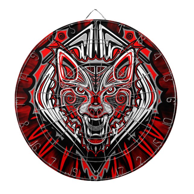 Wolf-Haida-Stammes-Totem-Design Dartscheibe (vorne)