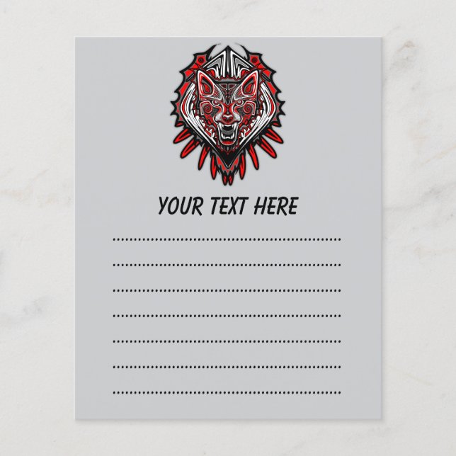 Wolf Haida-Stammes-Totem-Design Flyer (Vorne)