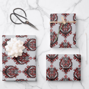 Wolf-Haida-Stammes-Totem-Design Geschenkpapier Set